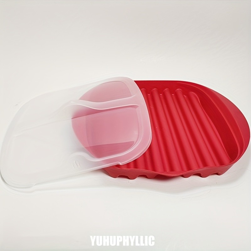 YUHUPHYLLIC Microwave Bacon Cooker Tray with Lid – Non-Slip, Fat-Draining Design for Quick Bacon Prep in NZ Kitchens