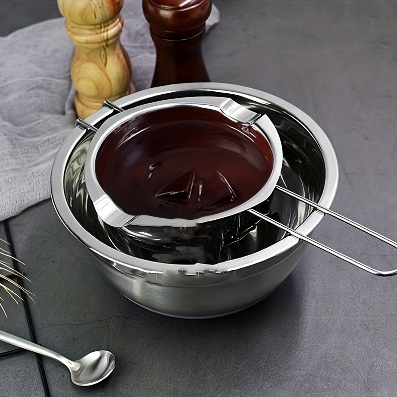 YUHUPHYLLIC Stainless Steel Chocolate Melting Pot – Double Boiler for Baking, Fondue & Multi-Purpose Melting