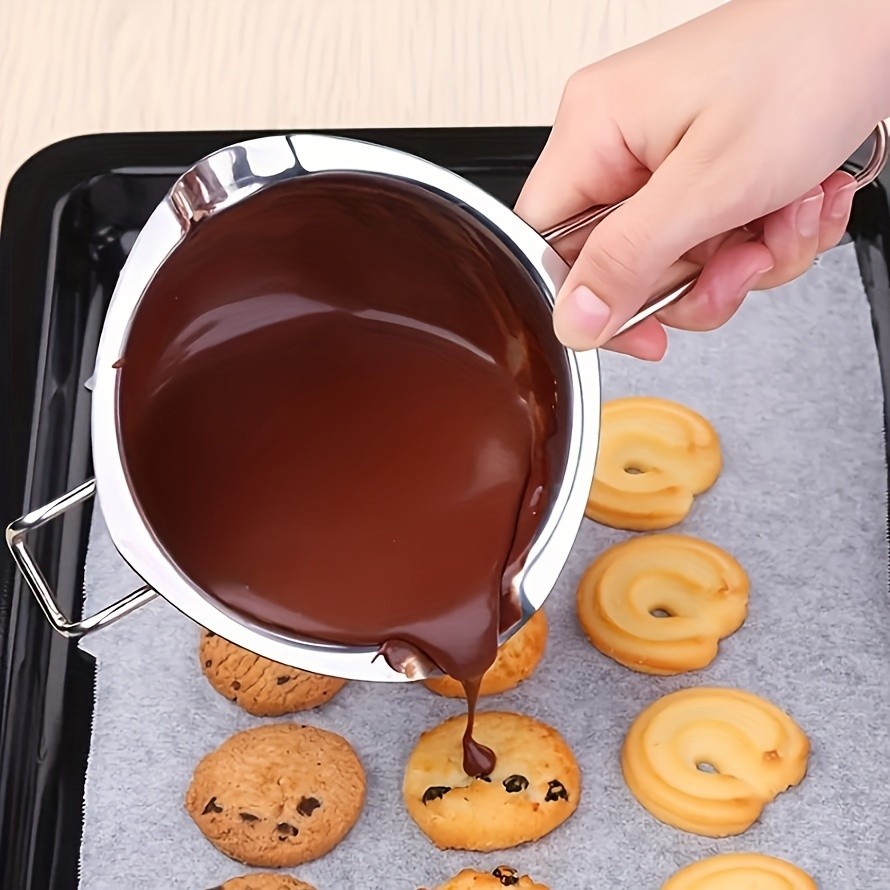 YUHUPHYLLIC Stainless Steel Chocolate Melting Pot – Double Boiler for Baking, Fondue & Multi-Purpose Melting