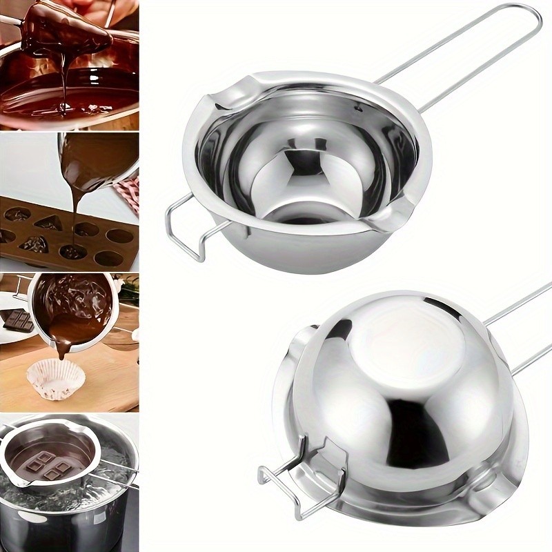 YUHUPHYLLIC Stainless Steel Chocolate Melting Pot – Double Boiler for Baking, Fondue & Multi-Purpose Melting