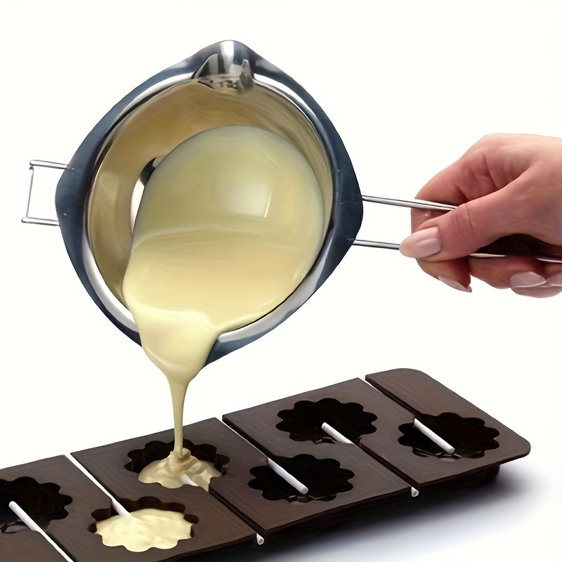 YUHUPHYLLIC Stainless Steel Chocolate Melting Pot – Double Boiler for Baking, Fondue & Multi-Purpose Melting
