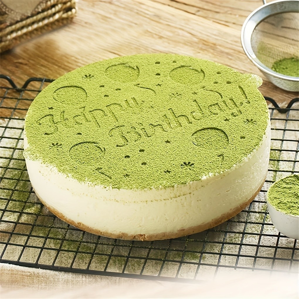 YUHUPHYLLIC 4pcs Cake Decorating Stencil Set – PVC Tools for Cupcakes, Weddings & Parties