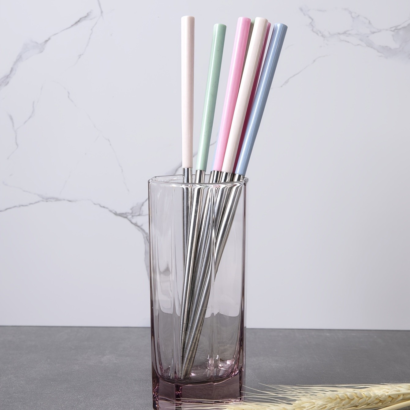 YUHUPHYLLIC 4 Pairs Stainless Steel Chopsticks – Reusable, Non-Slip, Dishwasher Safe Utensils for NZ Dining