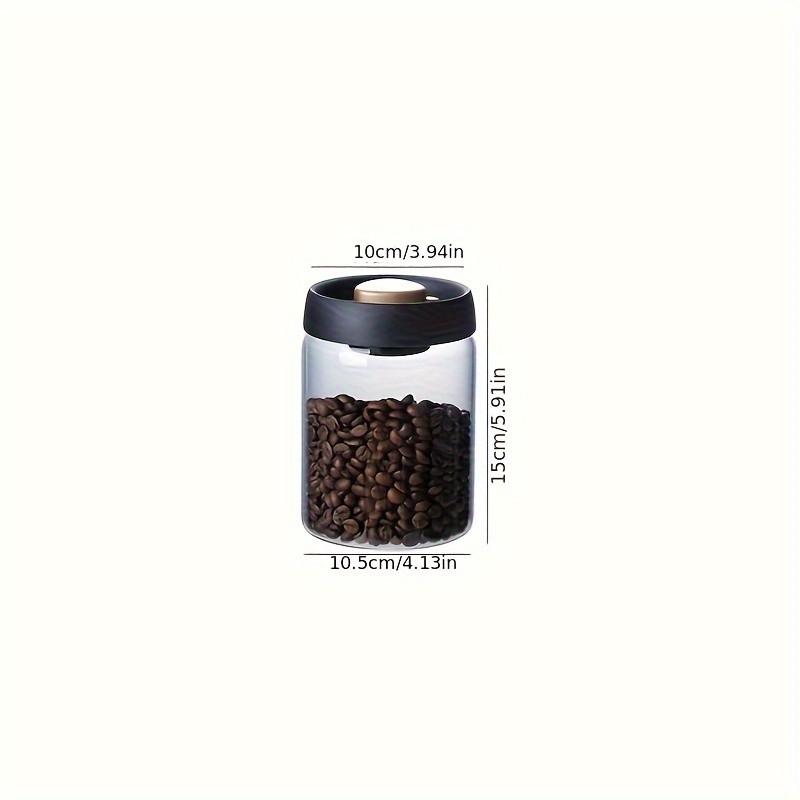 YUHUPHYLLIC Vacuum-Sealed Glass Storage Container – Moisture-Proof Pressure Pump Storage Jar for Coffee Beans, Tea & Nuts