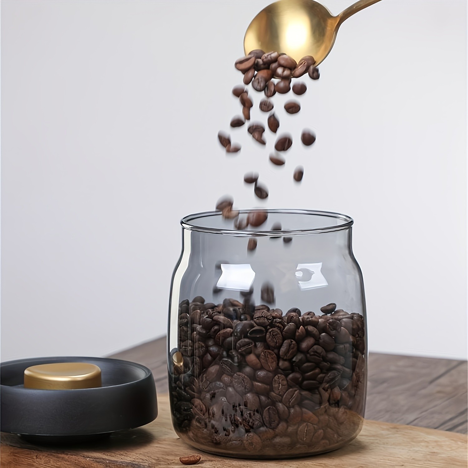 YUHUPHYLLIC Vacuum-Sealed Glass Storage Container – Moisture-Proof Pressure Pump Storage Jar for Coffee Beans, Tea & Nuts