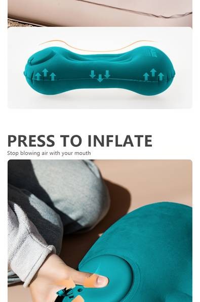 BISINNA Ultra-Light Press-to-Inflate Pillow – Minimalist Design for Camping, Hiking & Travel