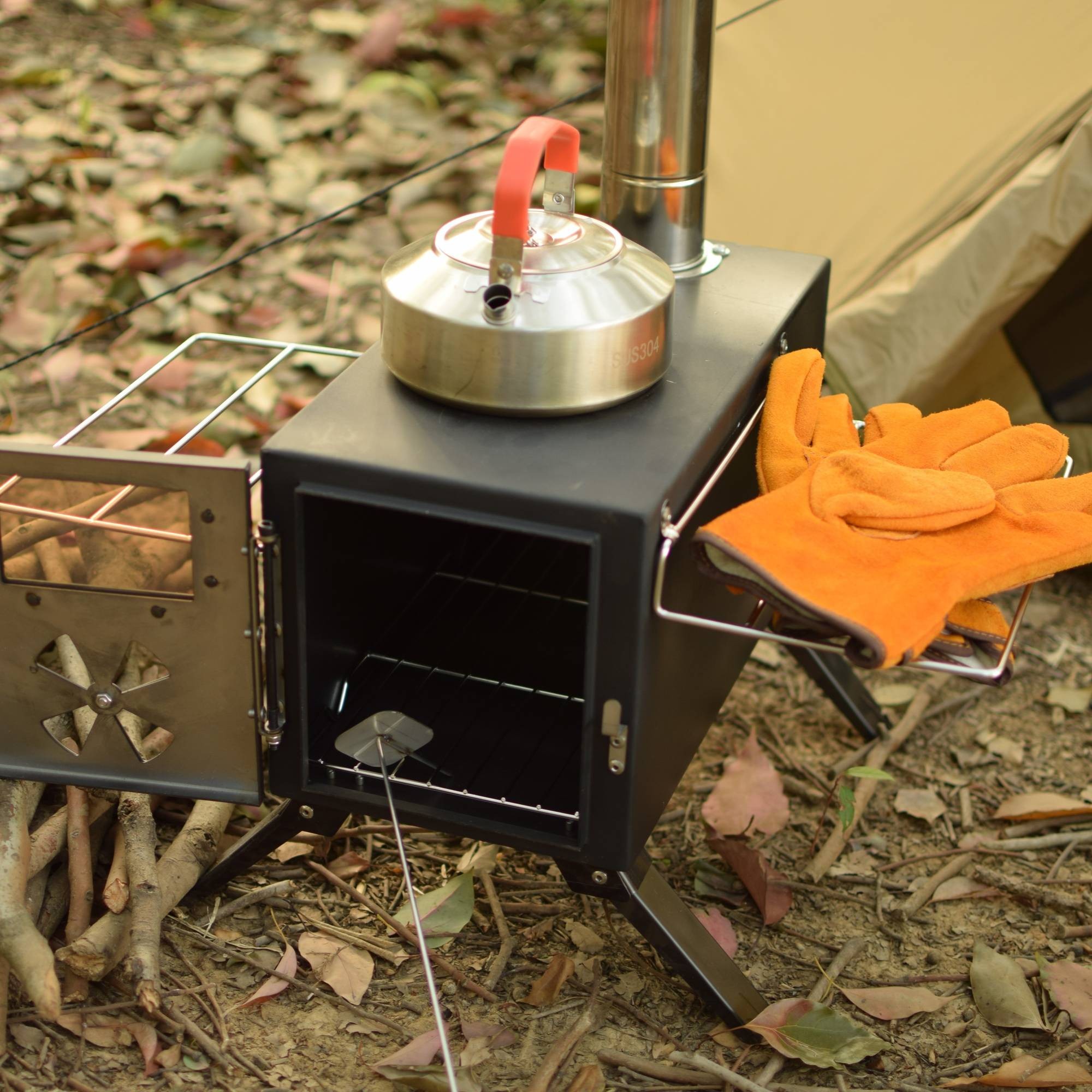 Portable Black Iron Camping Stove – Lightweight Outdoor Cooking Stove for Adventure