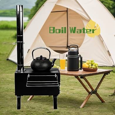 Portable Black Iron Camping Stove – Lightweight Outdoor Cooking Stove for Adventure