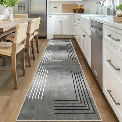 Modern Geometric Rug – Non-Slip Backing, Stylish Design for Hallways, Bedrooms, Kitchens & Bathrooms