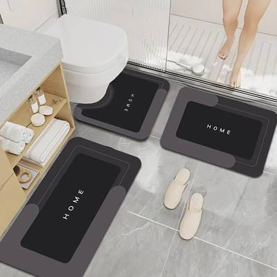 3pcs Diatomite Bathroom Rug Set – Non-Slip, Soft & Absorbent Bath Mats for Kitchen, Entryway & Home Decor