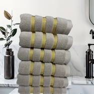 Luxury 6pcs Cotton Towel Set – Soft, Absorbent Hand Towels with Striped Pattern