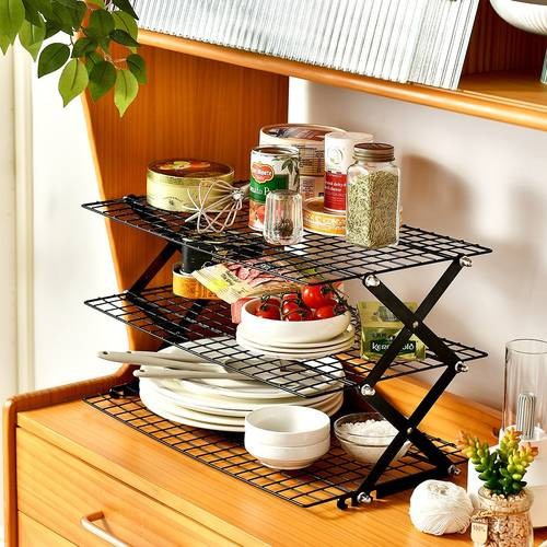FARIDABIO 3/4 Layer Stackable Folding Cooling Rack – Heavy-Duty Metal Construction for Baking & Outdoor Use