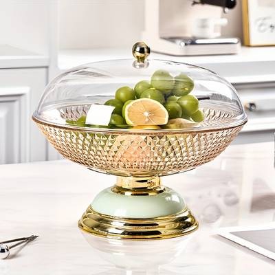 FARIDABIO Round Large Storage Basket with Lid – Multifunctional Organizer for Fruits, Breads, Snacks & More