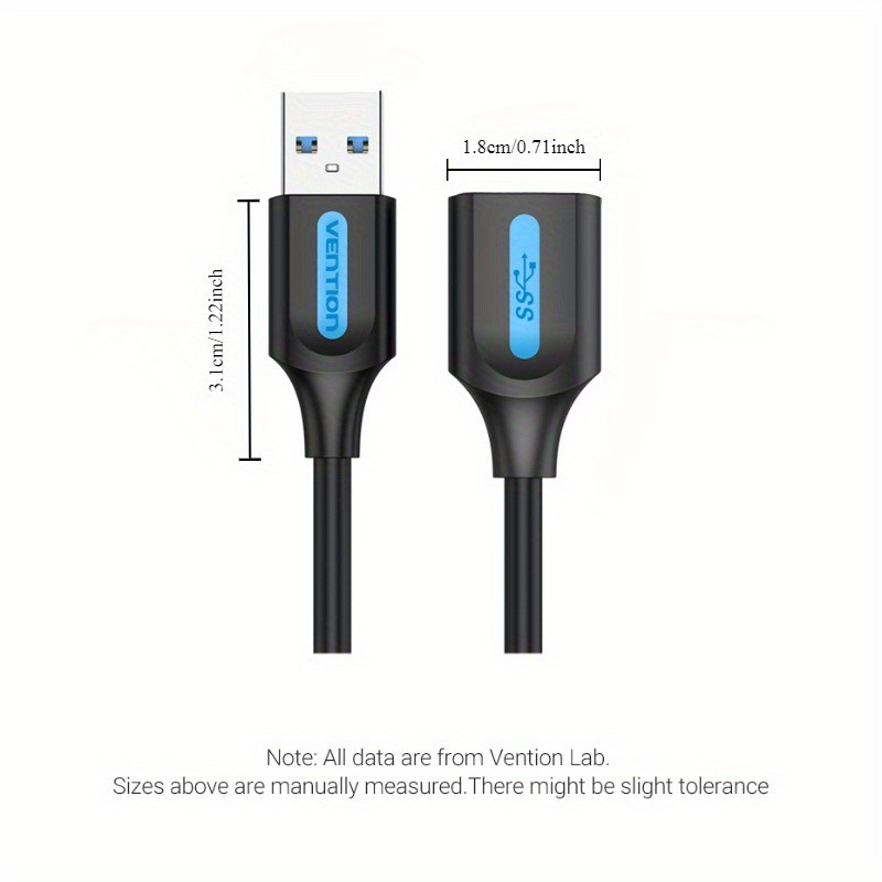 Vention USB Extension Cable USB 3.0 Extension Cord Type A Male to Female – Fast, Durable, and Flexible