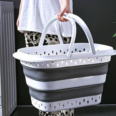 FARIDABIO 43L Collapsible Laundry Hamper Basket – Large Folding Clothes Bin with Comfort Grip Handle
