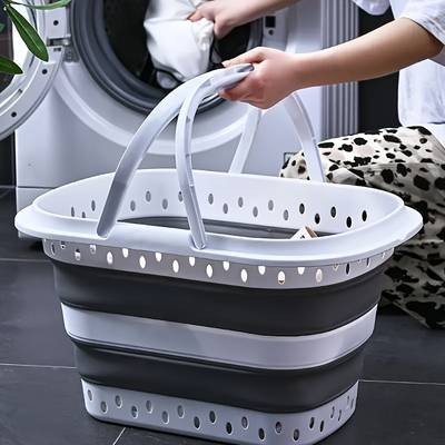 FARIDABIO 43L Collapsible Laundry Hamper Basket – Large Folding Clothes Bin with Comfort Grip Handle