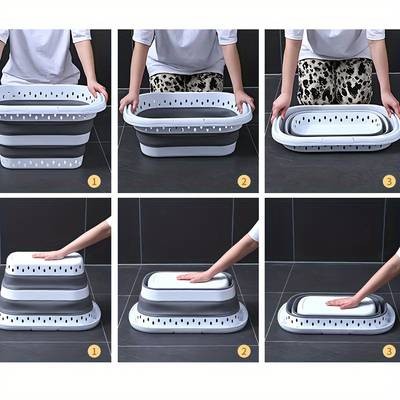 FARIDABIO 43L Collapsible Laundry Hamper Basket – Large Folding Clothes Bin with Comfort Grip Handle