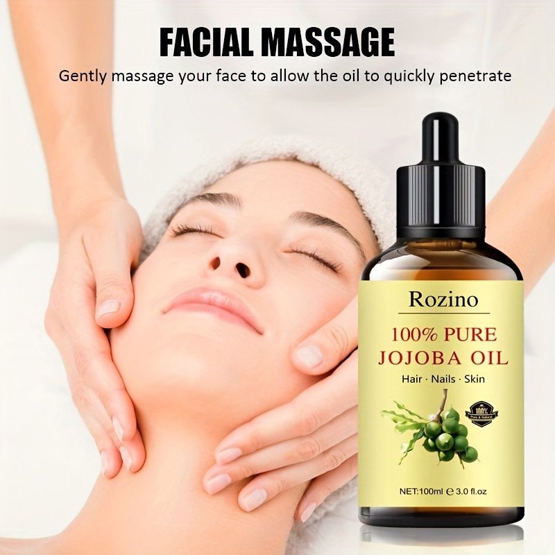 Natural Jojoba Oil Essential Oil – Versatile Skincare for Massage, Hair, Face, and More