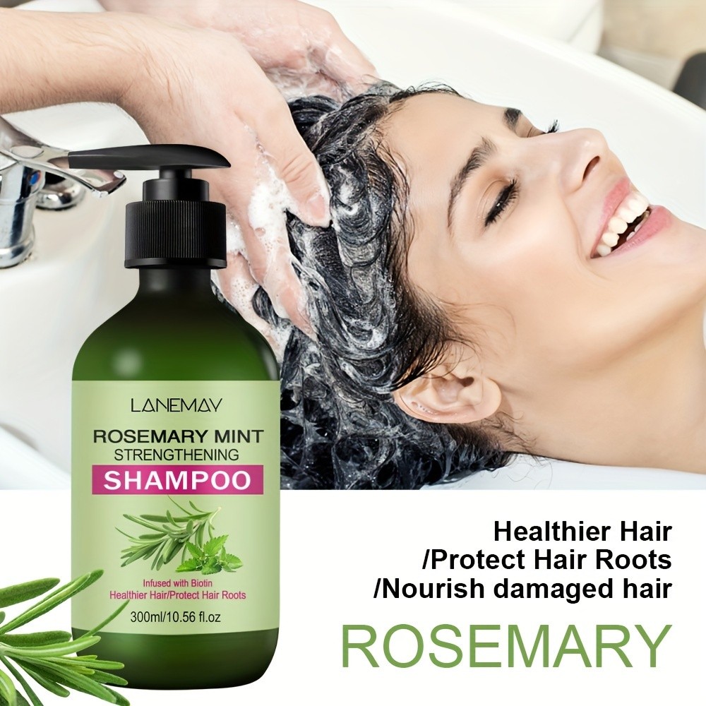 LANEMAY Rosemary Mint Shampoo – Strengthening and Cleansing Shampoo for All Hair Types