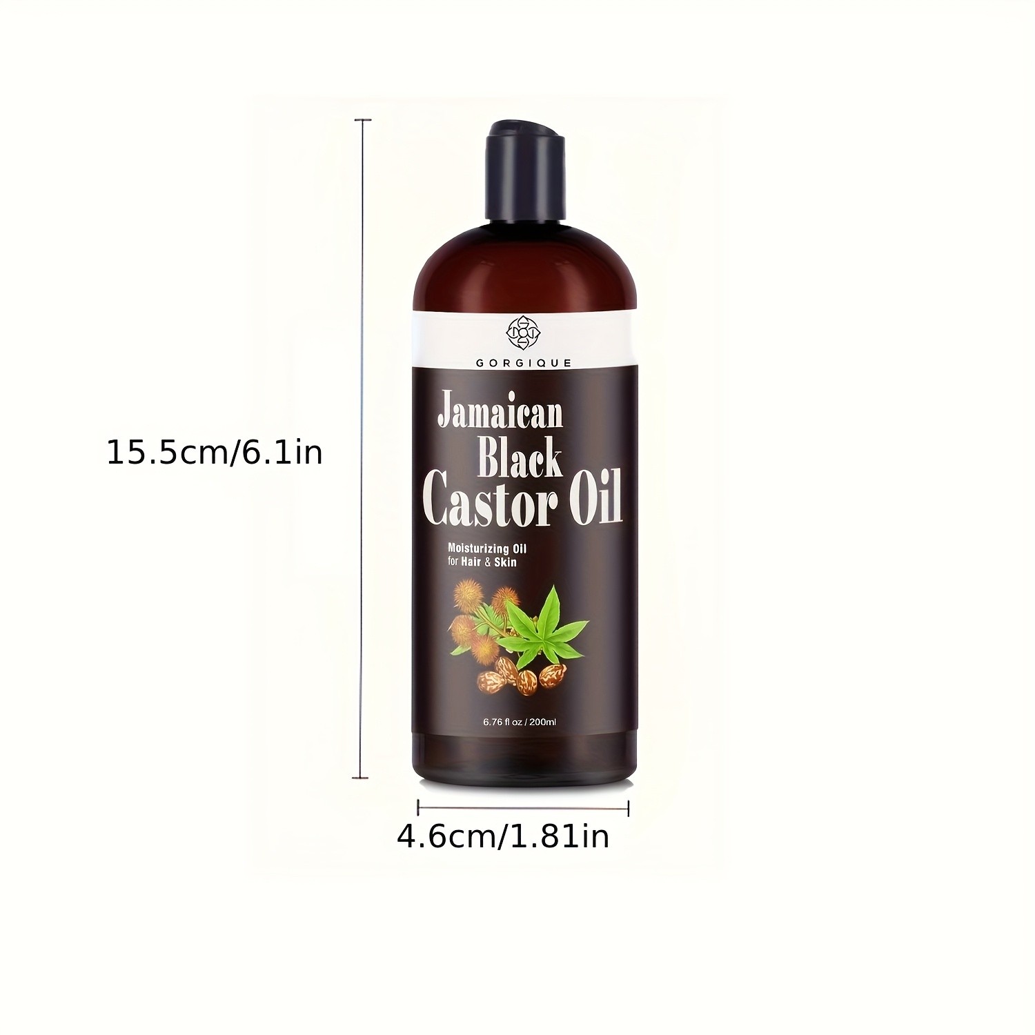 GORGIQUE Jamaica Black Castor Oil – Pure, Cold-Pressed Serum for Hair, Skin, and Nails