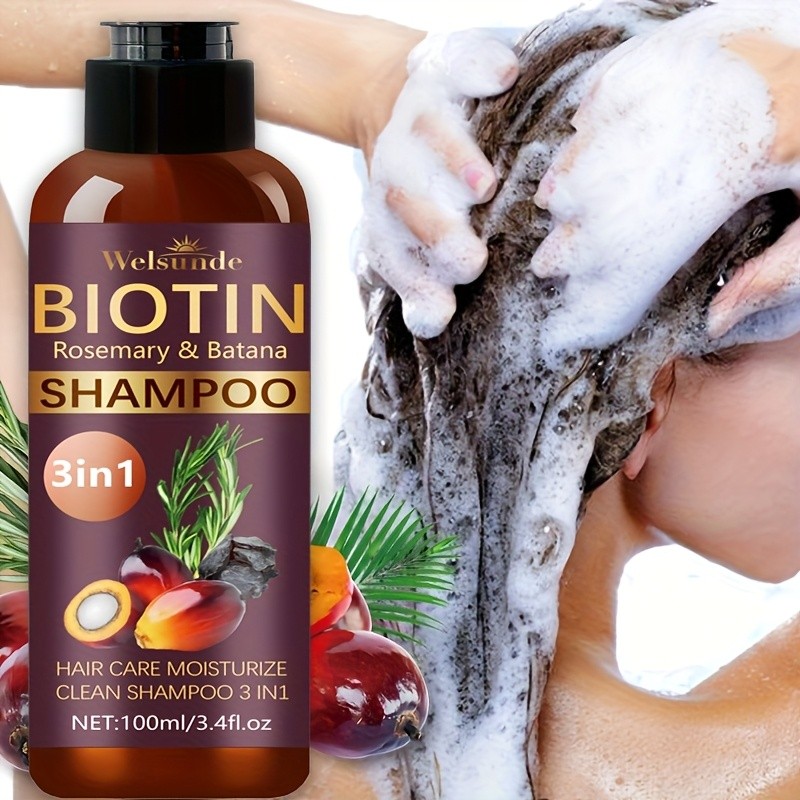 WELSUNDE 3-in-1 Biotin, Rosemary & Batana Oil Shampoo
