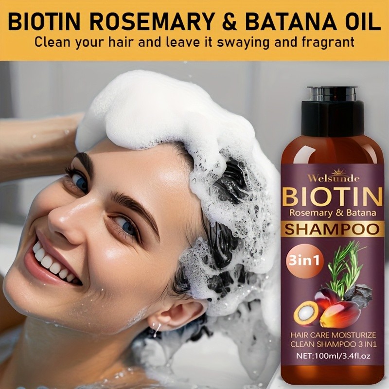 WELSUNDE 3-in-1 Biotin, Rosemary & Batana Oil Shampoo