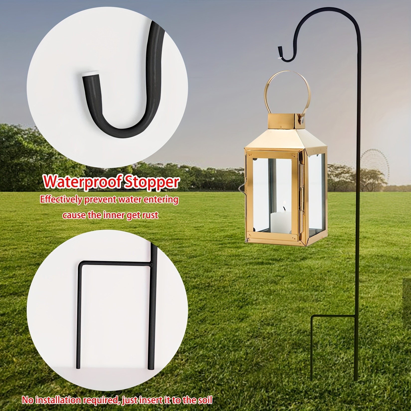 wisfor Shepherd Hooks – Rust-Resistant Hanging Hooks for Garden Decor and Lighting