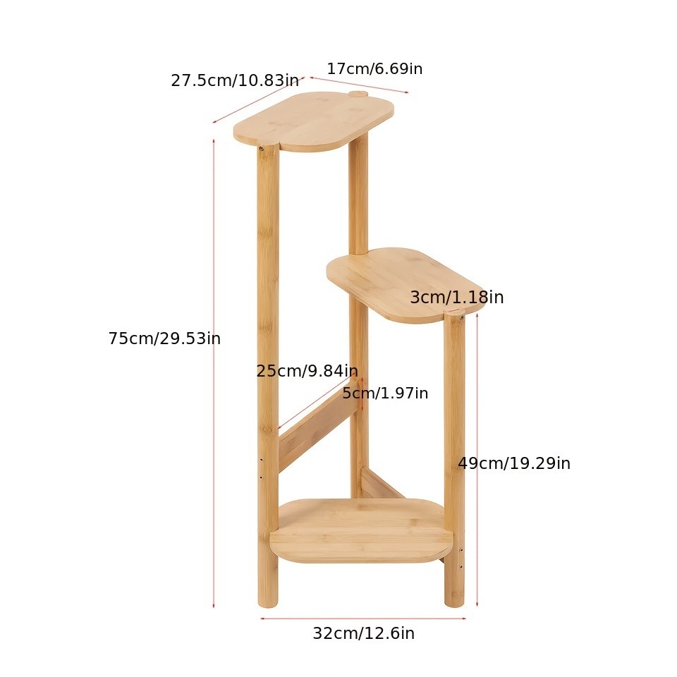 wisfor 3-Tier Bamboo Corner Plant Stand – Space-Saving and Stylish Solution for Indoor and Outdoor Use