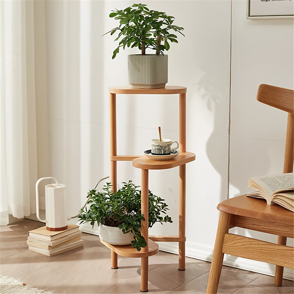 wisfor 3-Tier Bamboo Corner Plant Stand – Space-Saving and Stylish Solution for Indoor and Outdoor Use