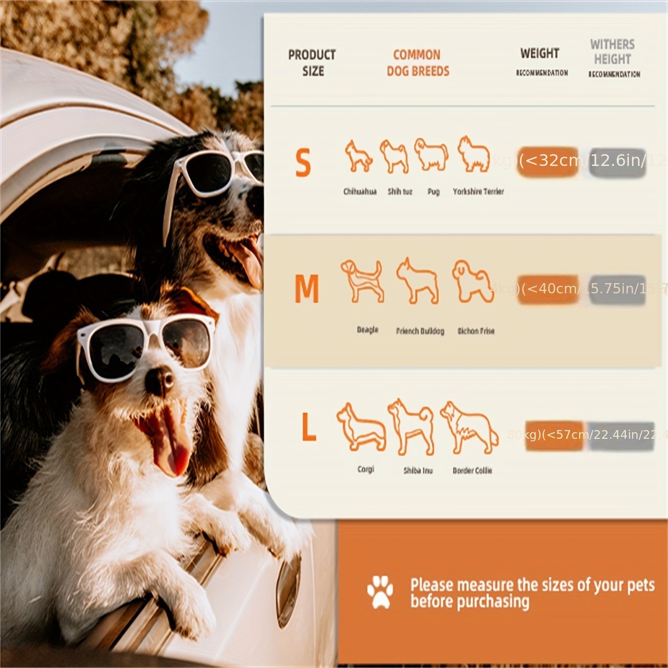 wisfor Memory Foam Dog Car Seat – Multi-Function Travel Seat with Safety Belt and Waterproof Cover for Pets