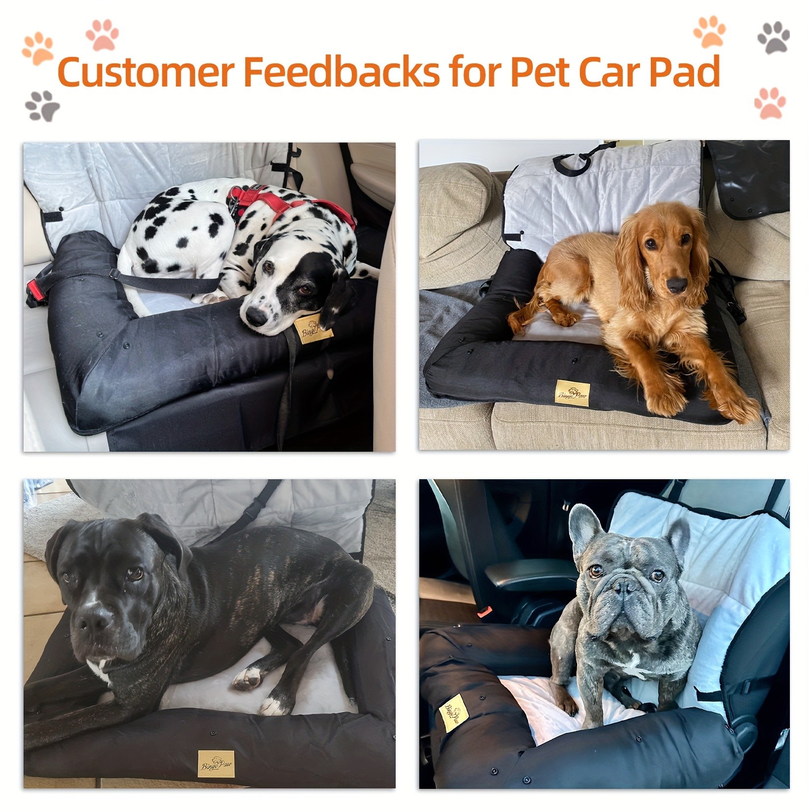 wisfor Memory Foam Dog Car Seat – Multi-Function Travel Seat with Safety Belt and Waterproof Cover for Pets