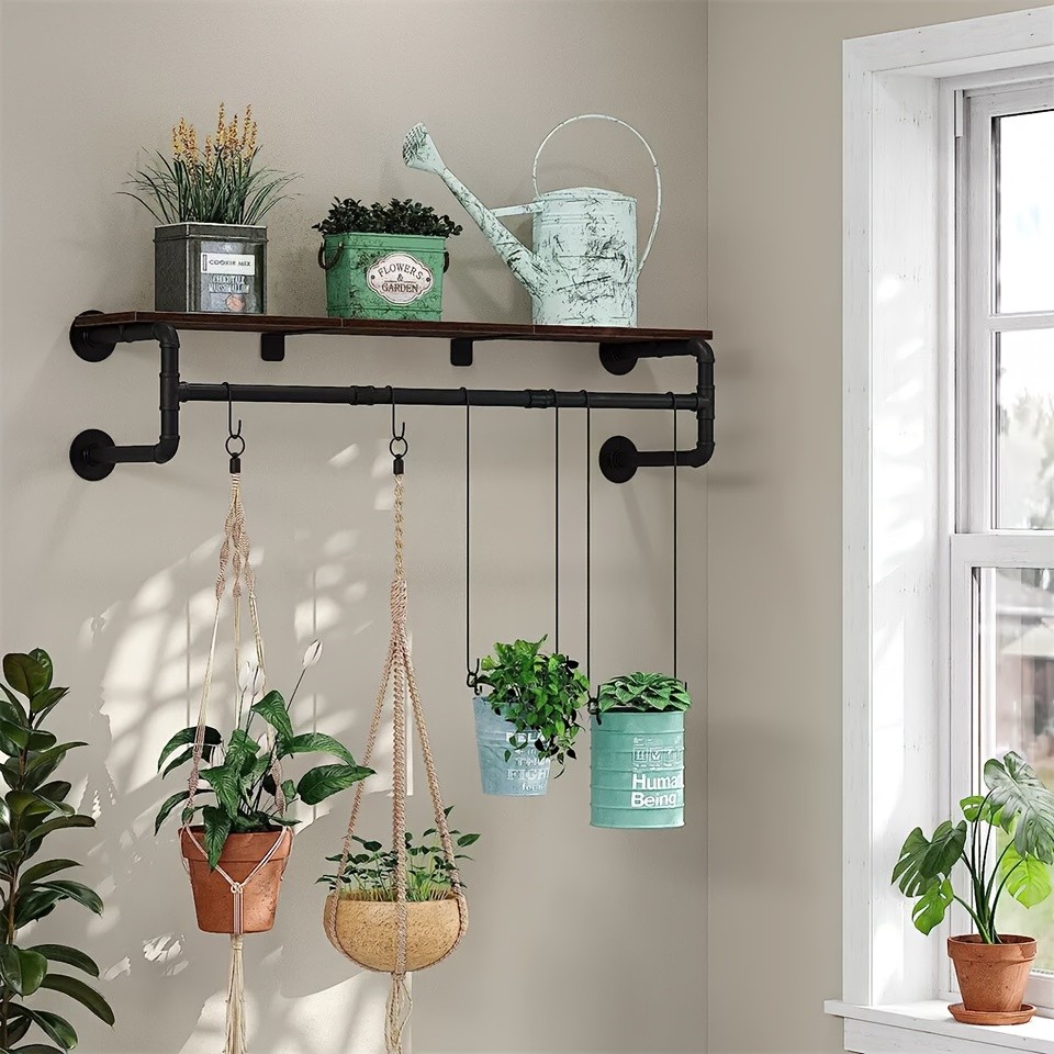 wisfor Heavy Duty Industrial Wall-Mounted Pipe Garment Rack – Maximize Vertical Space with Sturdy Storage Solutions