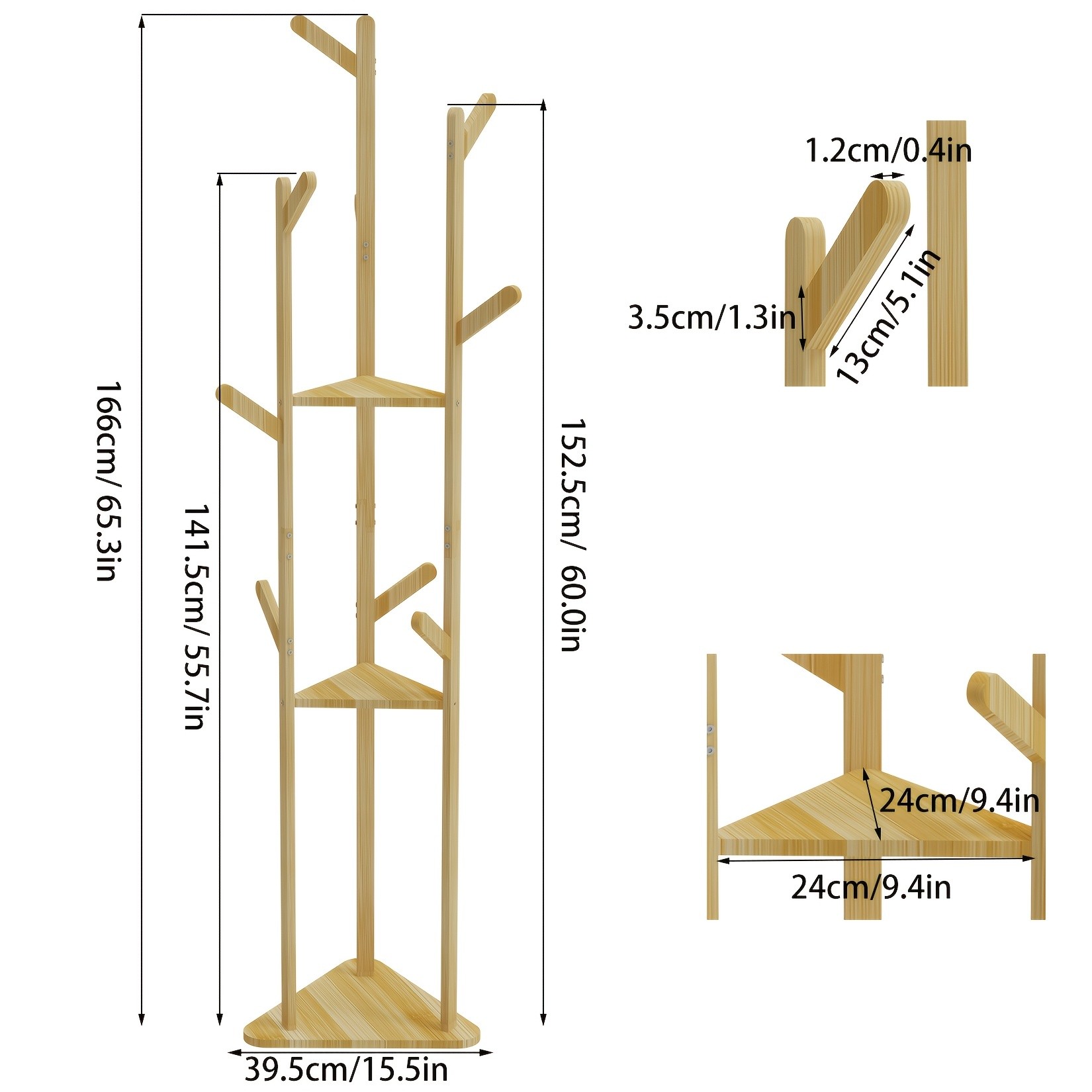 wisfor Chic Bamboo Tree Coat Rack – Stylish and Functional Storage Solution for Your Home