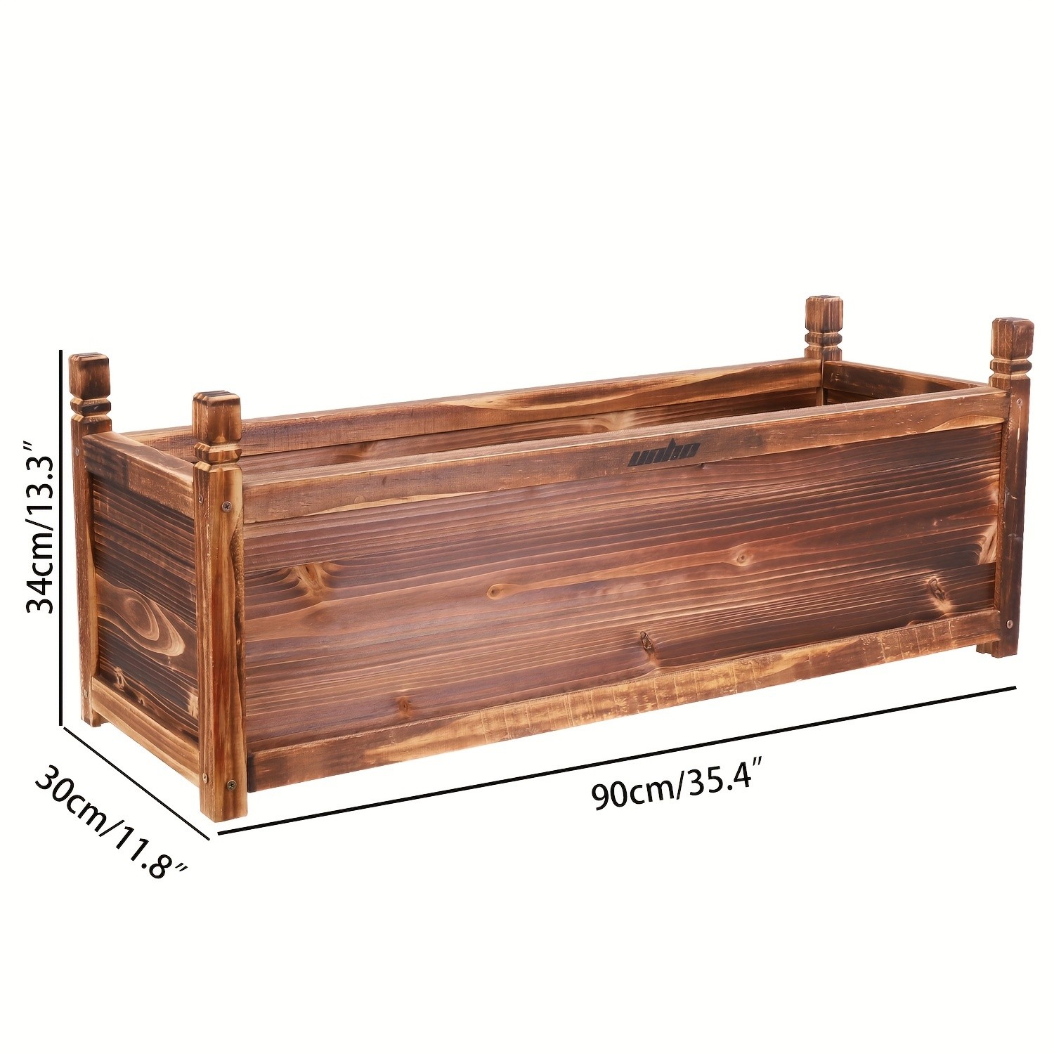 wisfor Sturdy Pine Wood Planter Box for Garden – Rustic Striped Design for Your Plants