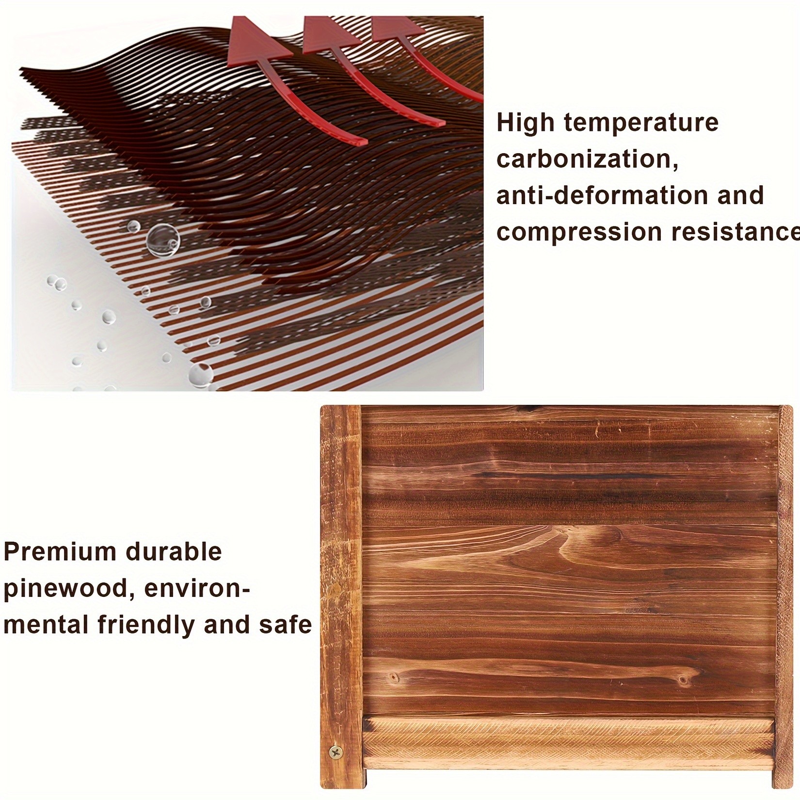 wisfor Sturdy Pine Wood Planter Box for Garden – Rustic Striped Design for Your Plants