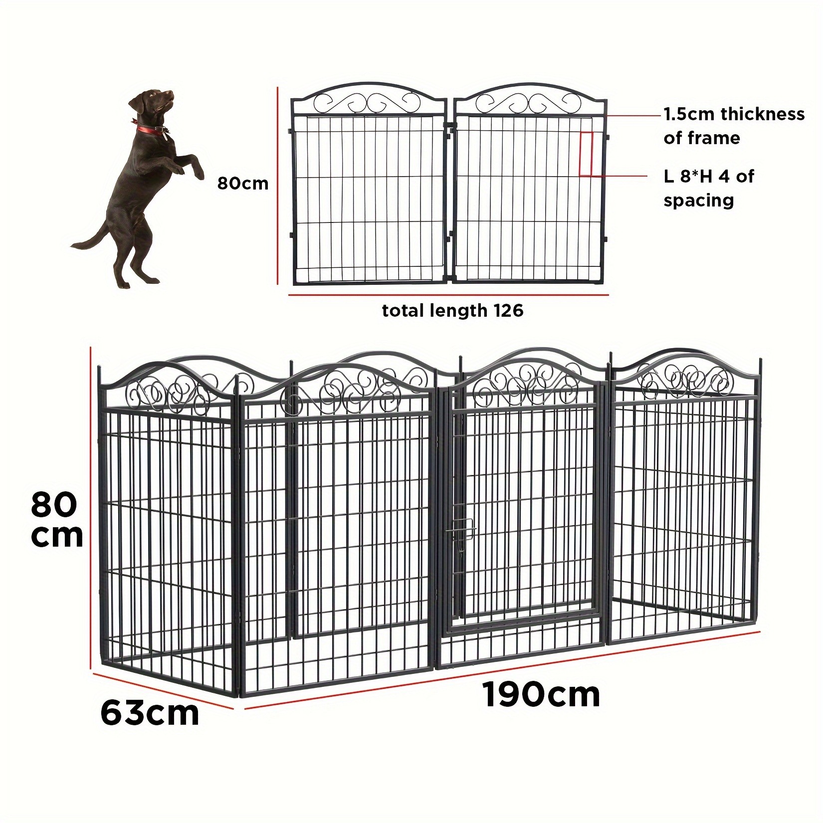 wisfor Heavy Duty Metal Dog Panel Pet Playpen – Durable and Foldable Fence for Dogs