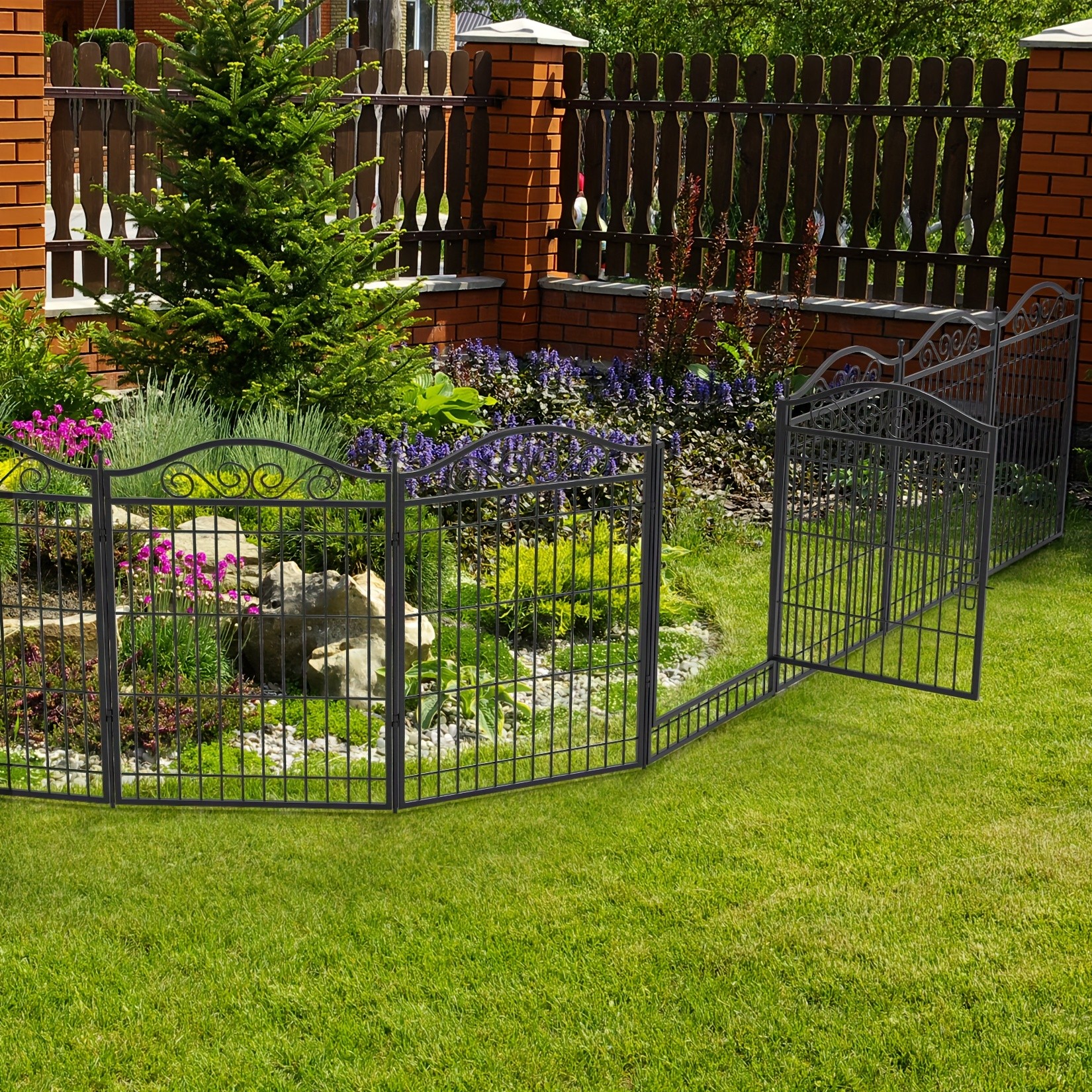 wisfor Heavy Duty Metal Dog Panel Pet Playpen – Durable and Foldable Fence for Dogs