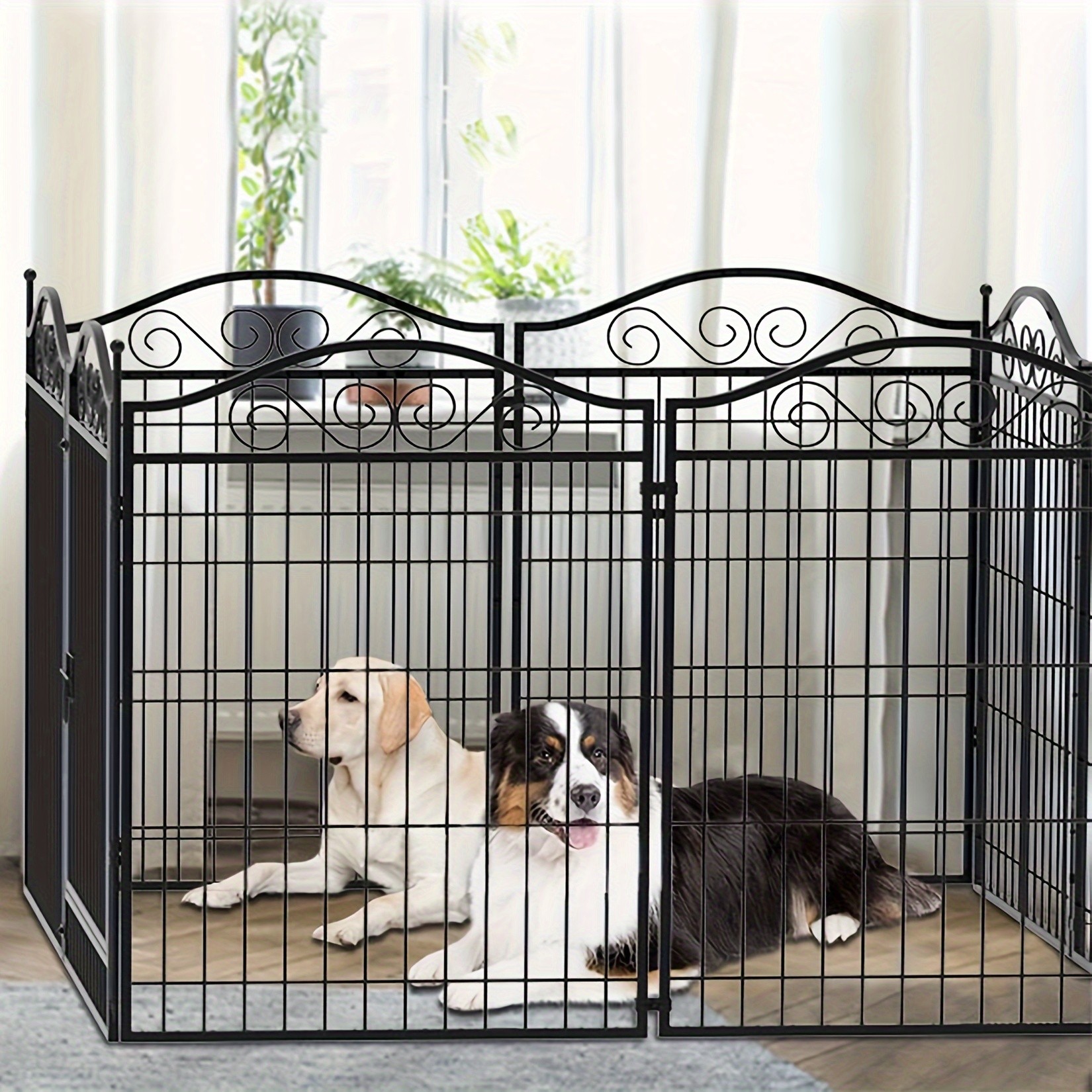 wisfor Heavy Duty Metal Dog Panel Pet Playpen – Durable and Foldable Fence for Dogs