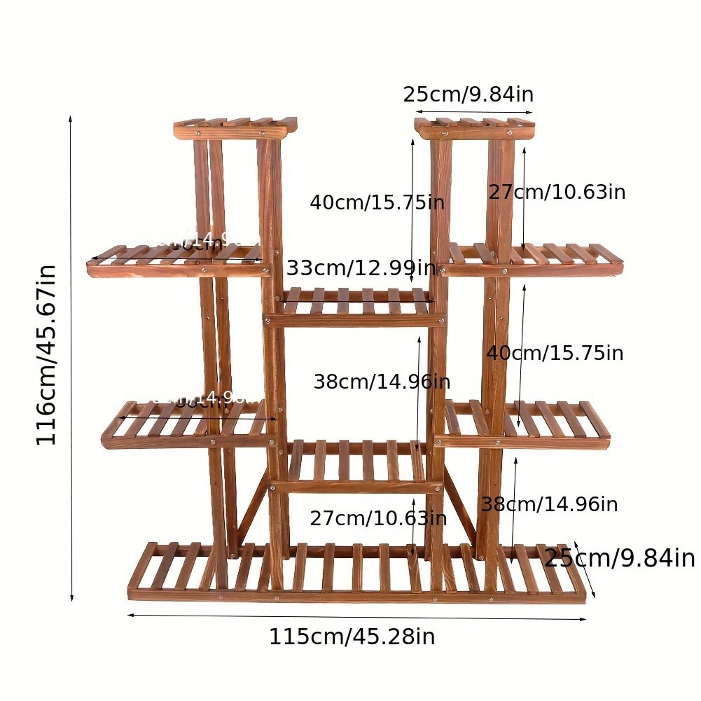 wisfor 11-Tier Wooden Plant Stand – Elegant Display Rack for Your Garden & Home