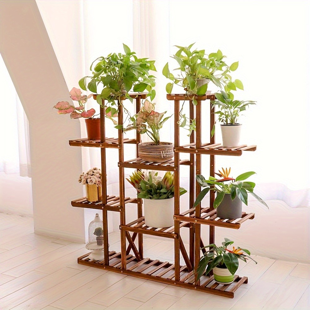 wisfor 11-Tier Wooden Plant Stand – Elegant Display Rack for Your Garden & Home