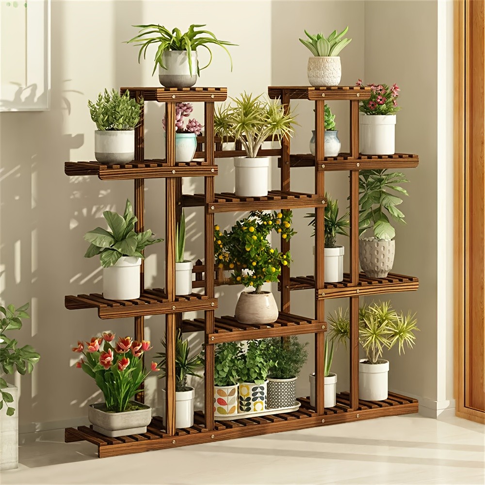 wisfor 11-Tier Wooden Plant Stand – Elegant Display Rack for Your Garden & Home