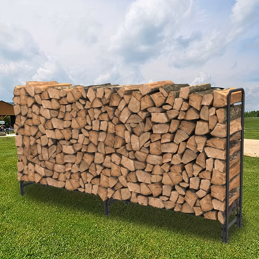 wisfor Metal Iron Firewood Rack – Heavy Duty Log Storage for Fireplace