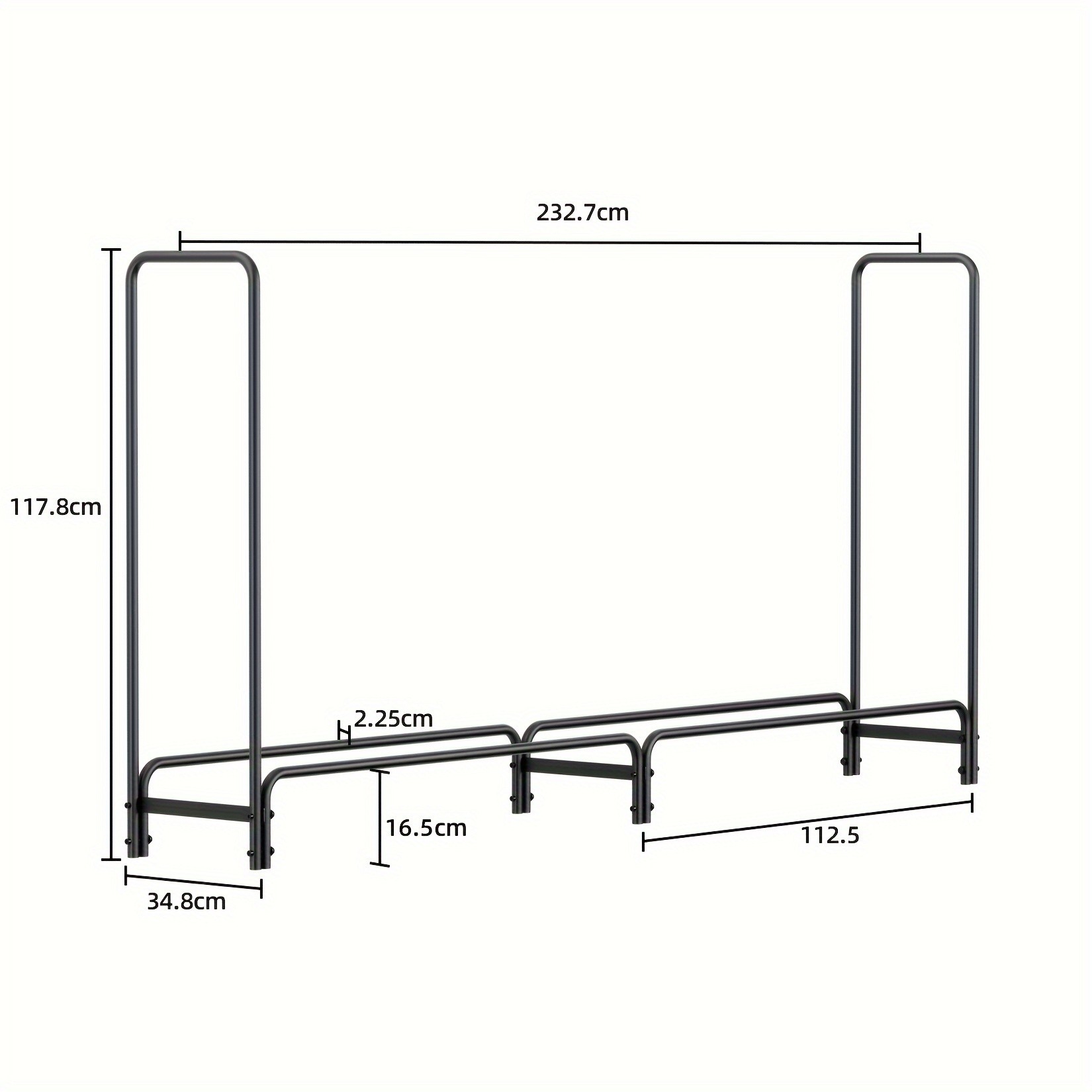 wisfor Metal Iron Firewood Rack – Heavy Duty Log Storage for Fireplace