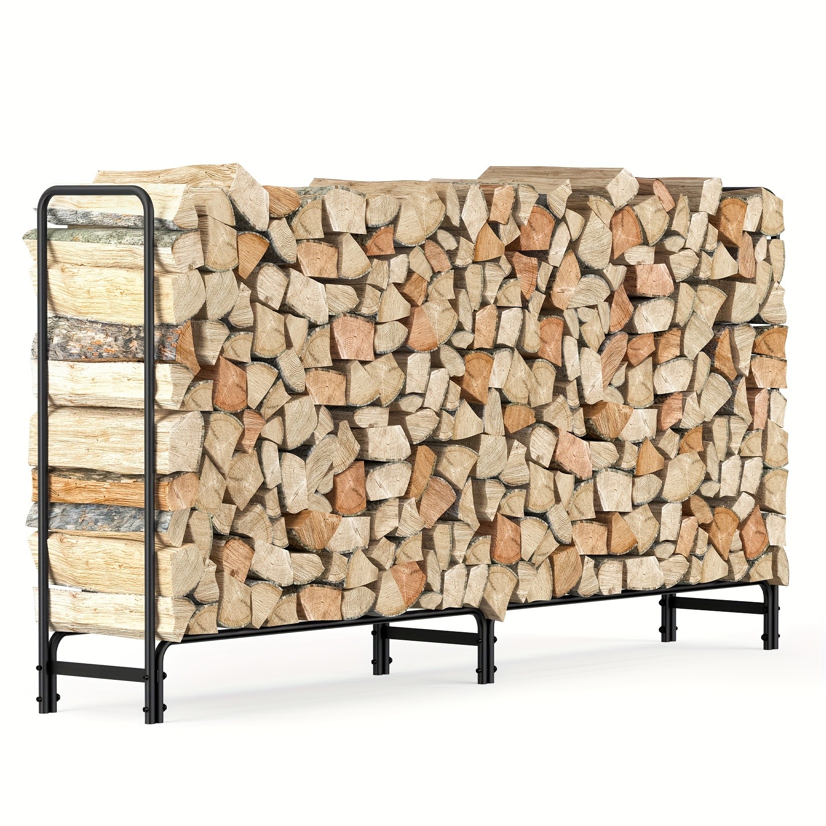 wisfor Metal Iron Firewood Rack – Heavy Duty Log Storage for Fireplace
