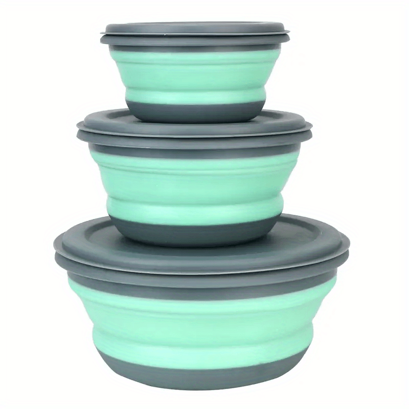 FARIDABIO Silicone Folding Bowls with Lid – Portable and Expandable Food Storage for Outdoor Adventures