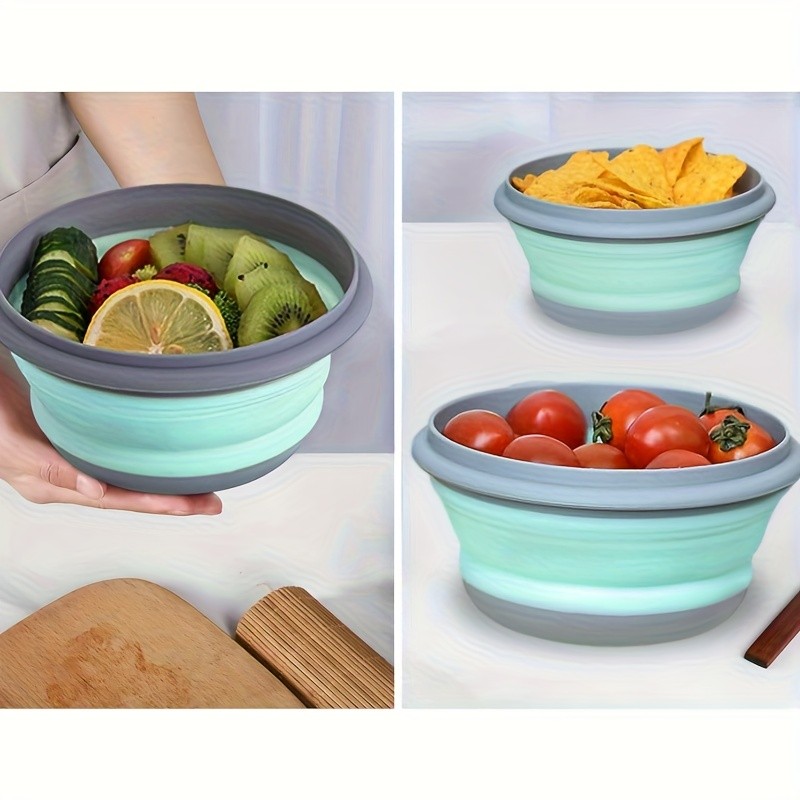 FARIDABIO Silicone Folding Bowls with Lid – Portable and Expandable Food Storage for Outdoor Adventures