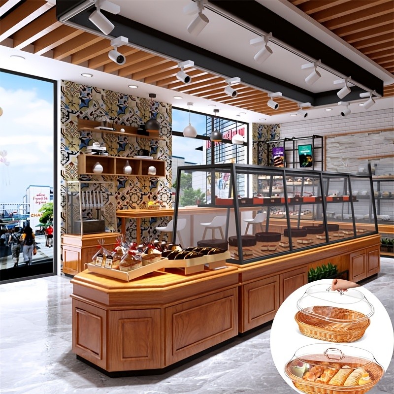 FARIDABIO Bread Basket with Clear Acrylic Lid – Stylish and Durable Food Storage for Pastries and Desserts