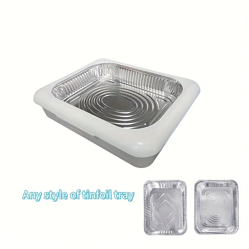 FARIDABIO 2-in-1 Aluminum Foil Tray with Heat Preservation – Stackable Serving Tray for Salads, BBQs, and More