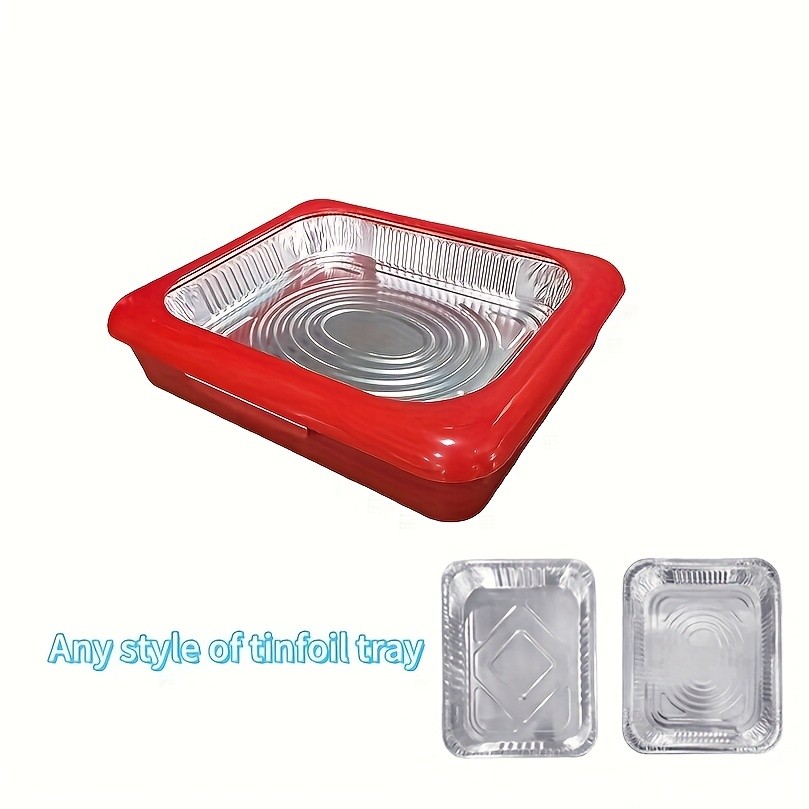 FARIDABIO 2-in-1 Aluminum Foil Tray with Heat Preservation – Stackable Serving Tray for Salads, BBQs, and More