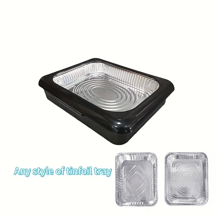 FARIDABIO 2-in-1 Aluminum Foil Tray with Heat Preservation – Stackable Serving Tray for Salads, BBQs, and More